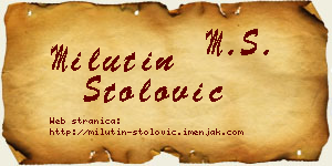 Milutin Stolović vizit kartica